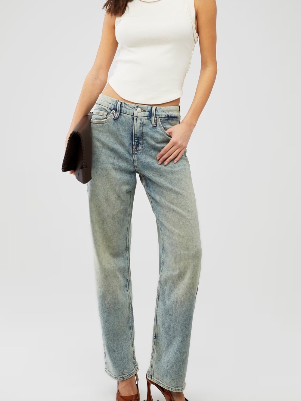 Good American Good Petite 90s Mid-Rise Jeans